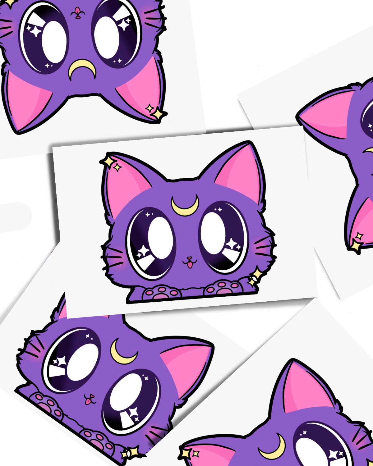 Kitty V2 Purple- Vinyl Peeker Sticker