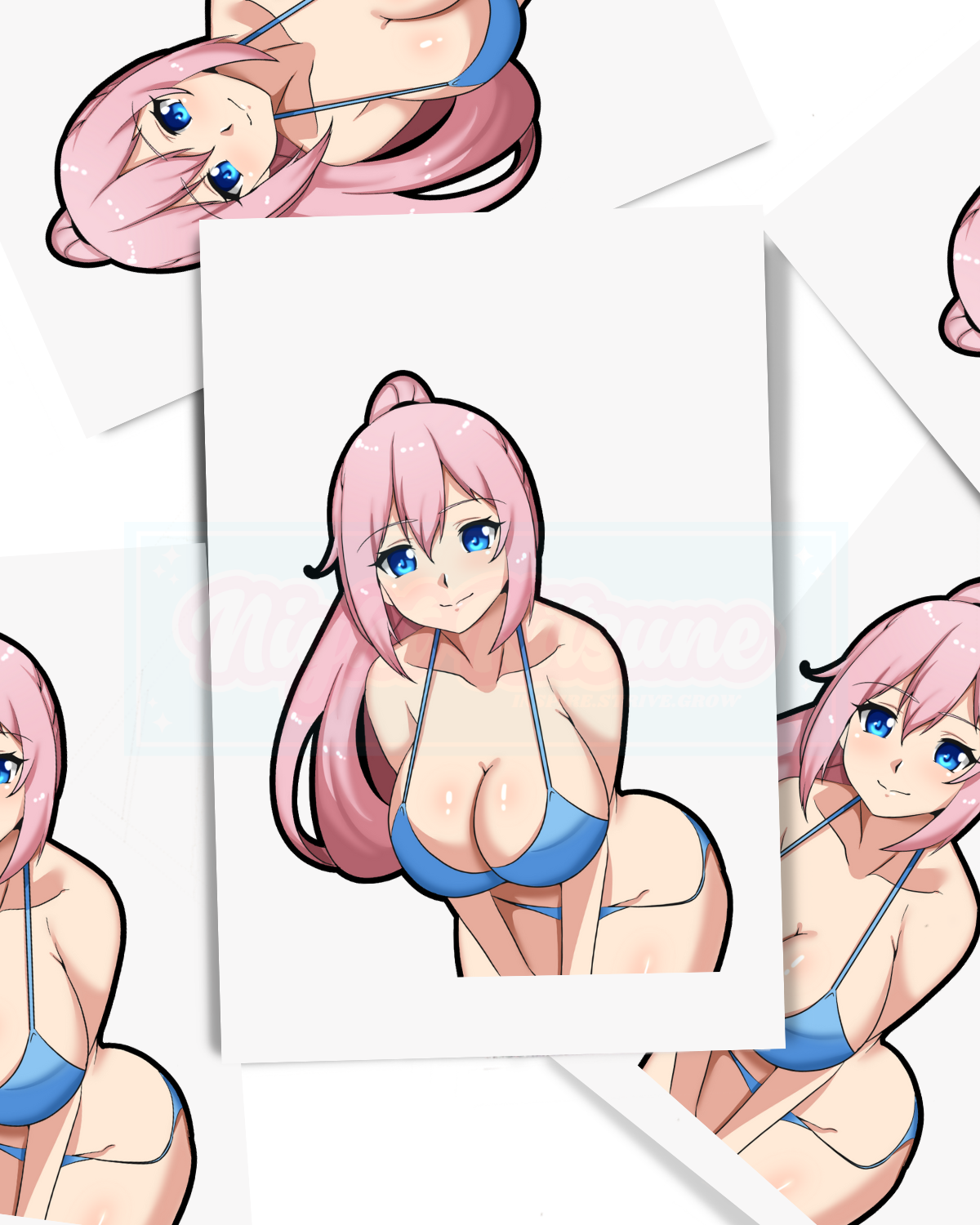 Summer Anime Waifu - Peeker Sticker