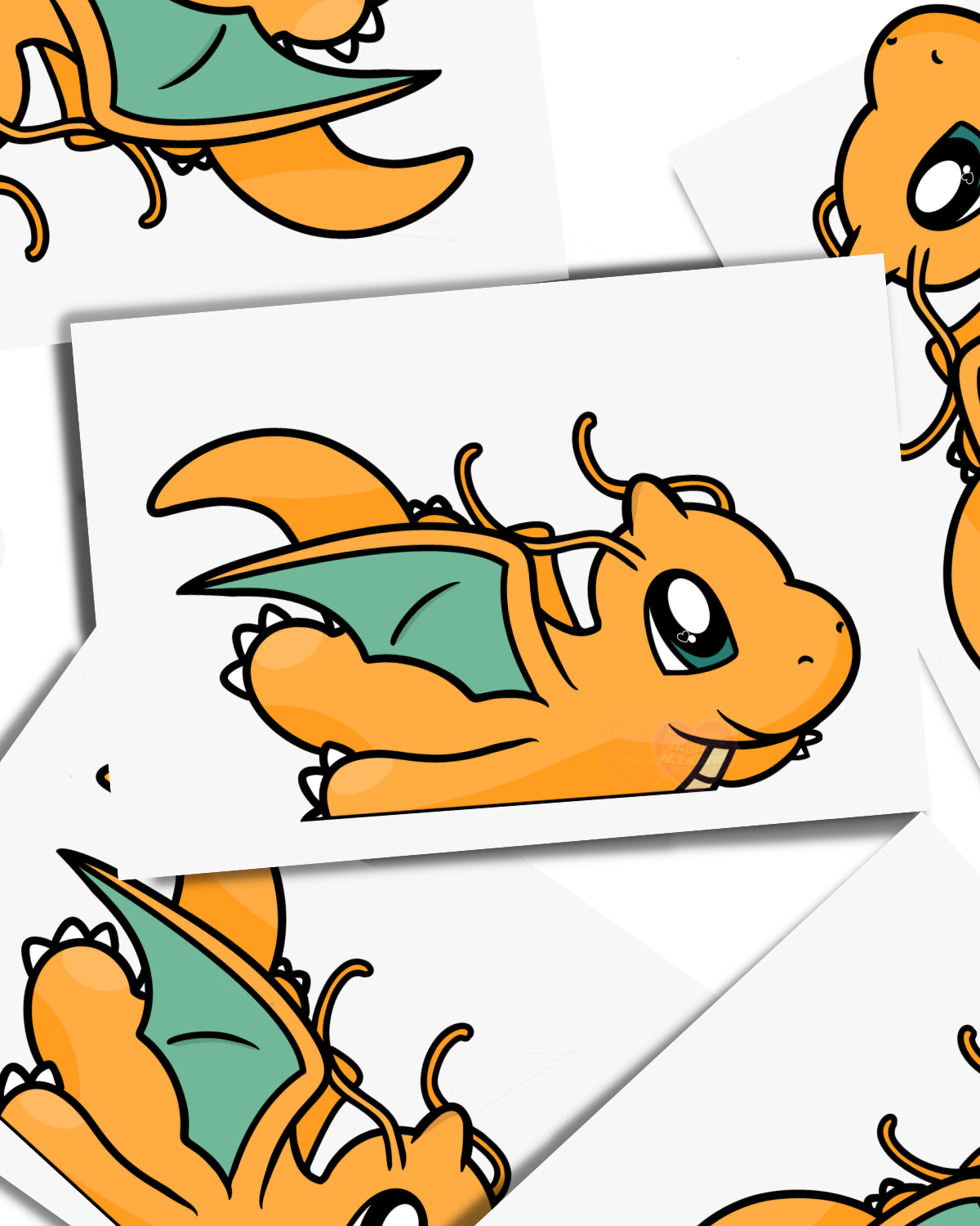 Orange Dragon : Vinyl Peeker Sticker