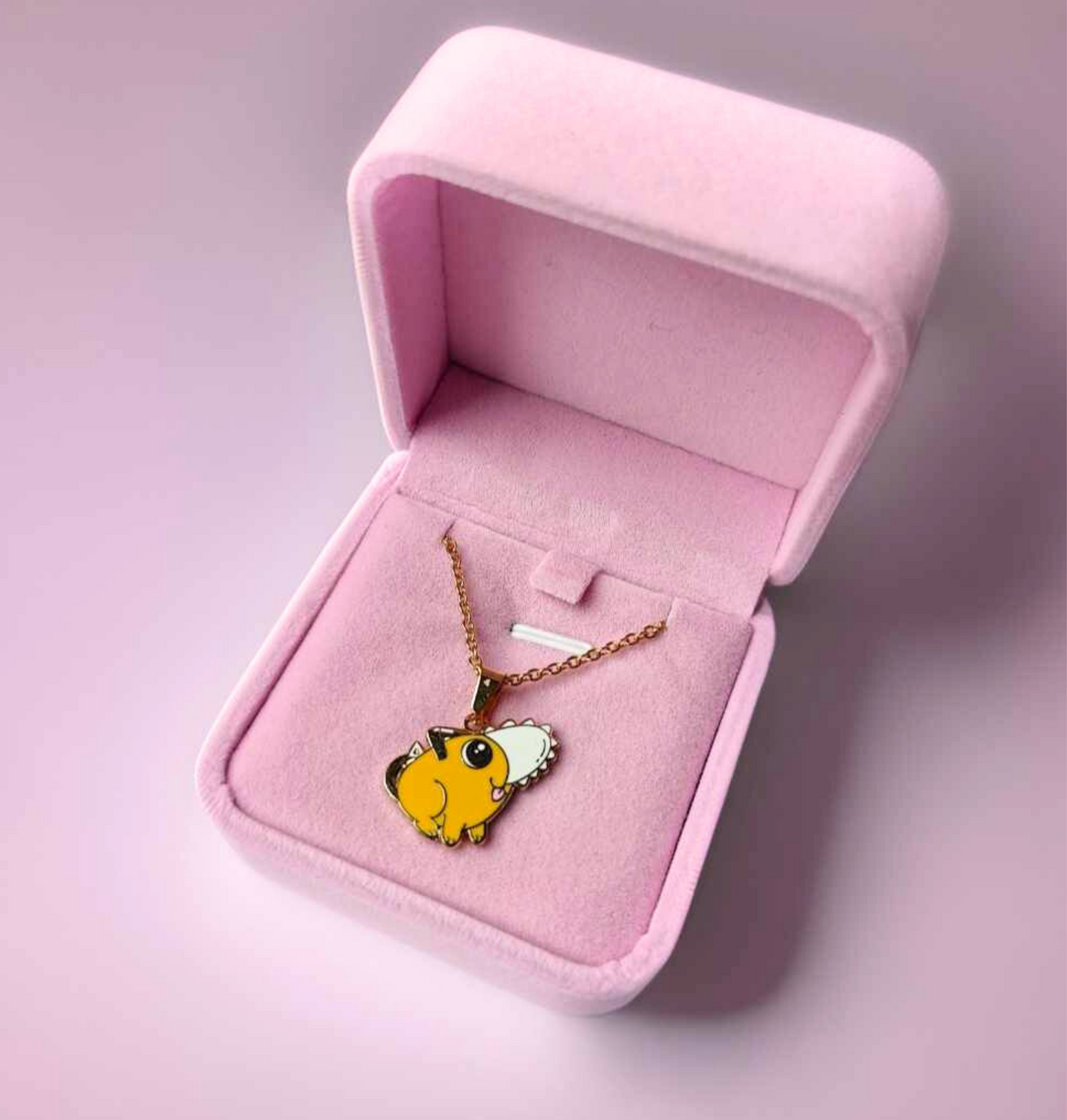 Chainsaw Puppy : Hard Enamel Charm Necklace