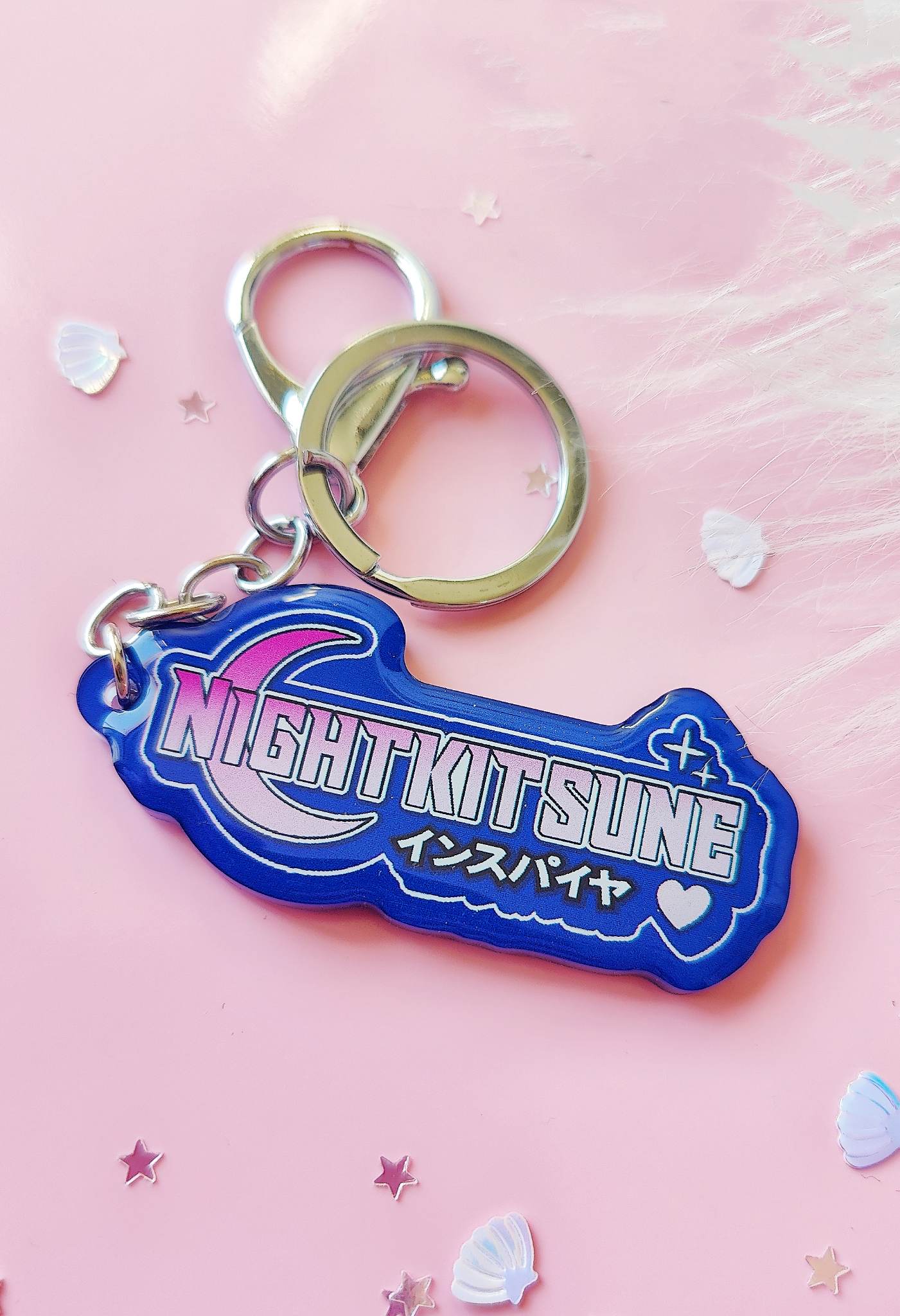 NightKitsune moon logo: Acrylic Keychain