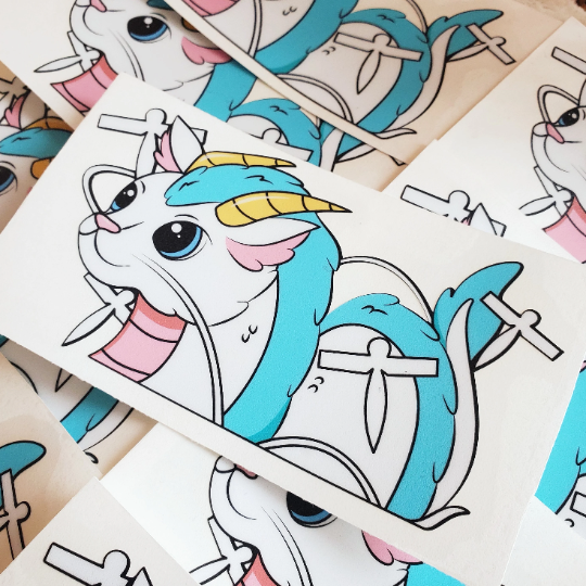 River Spirit Dragon : Vinyl Peeker Sticker