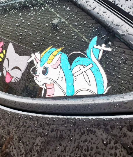 River Spirit Dragon : Vinyl Peeker Sticker