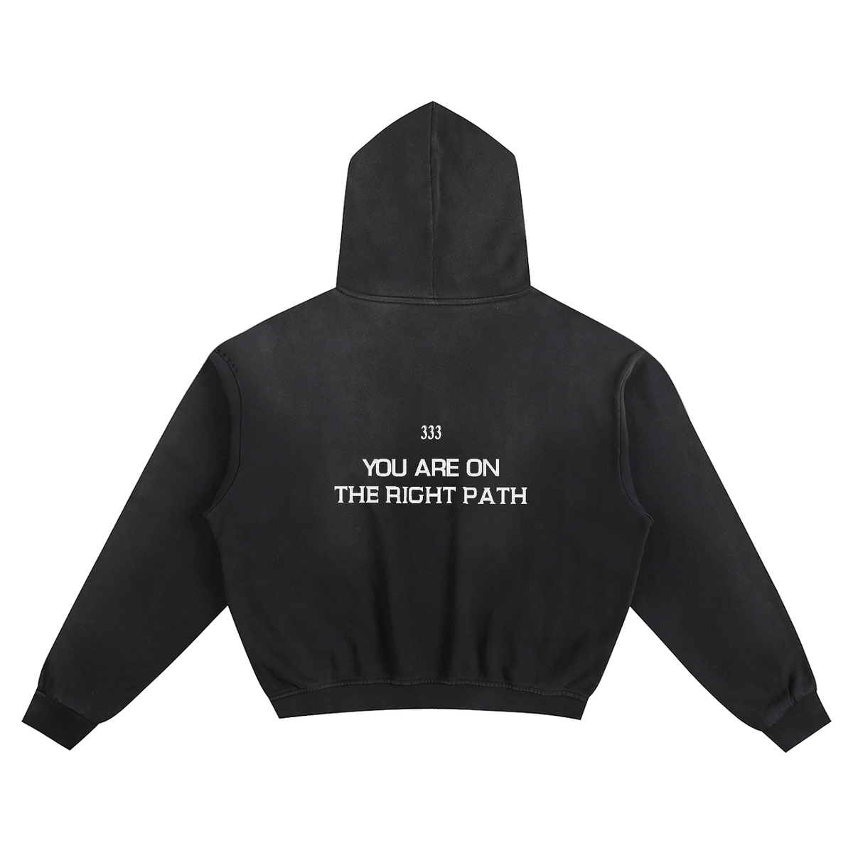 333 Right Path Embroidered Angel Number - Boxy Hoodie