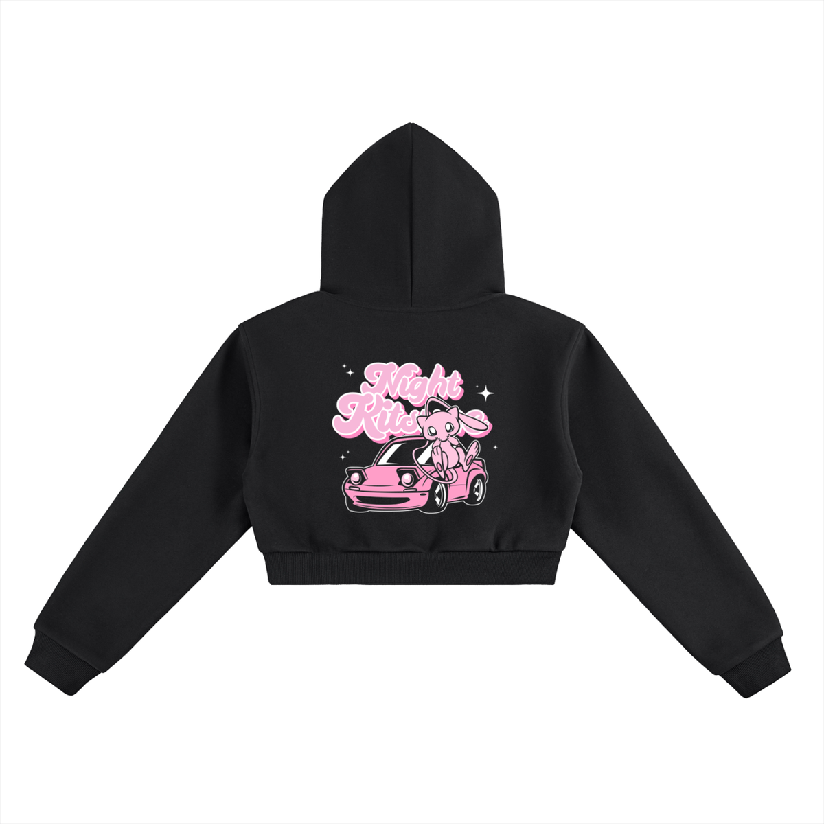 Mewata V2 Black - Cropped Hoodie