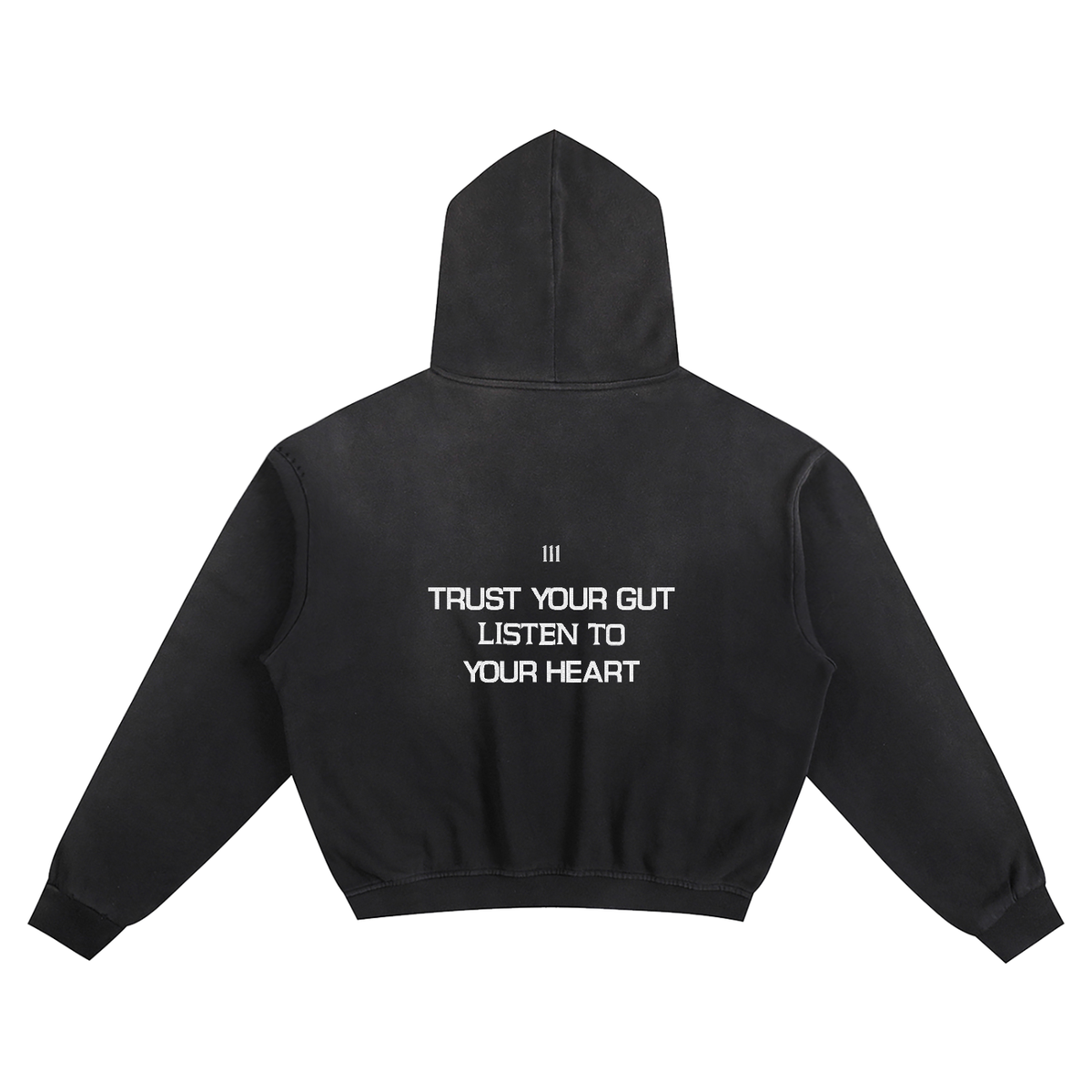 111 Listen to your heart Embroidered Angel Number - Boxy Hoodie