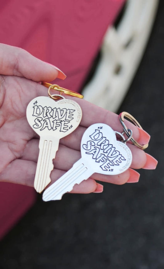 Drive Safe! : Metal Keychain