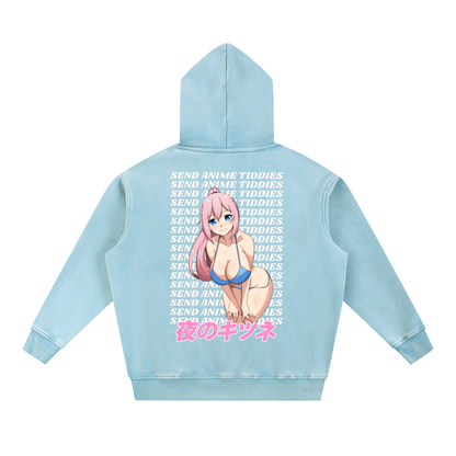 Send Anime Tiddies - Grunge Oversize Hoodie