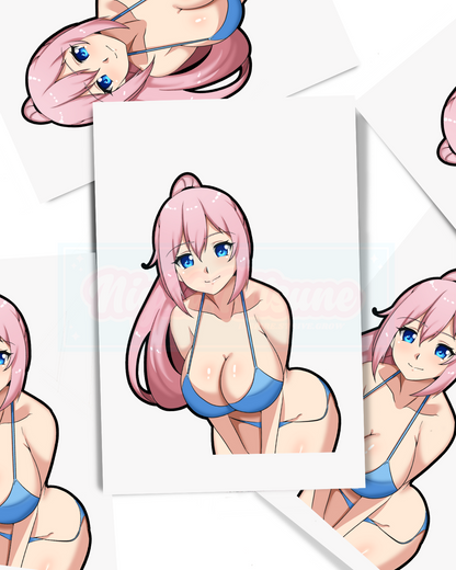Summer Anime Waifu - Peeker Sticker