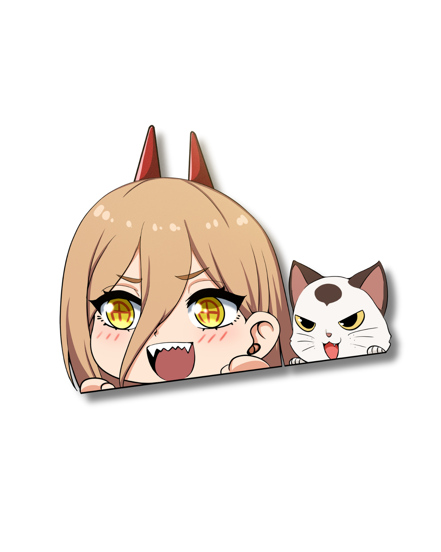 PREORDER Demon girl with kitty - Peeker Sticker