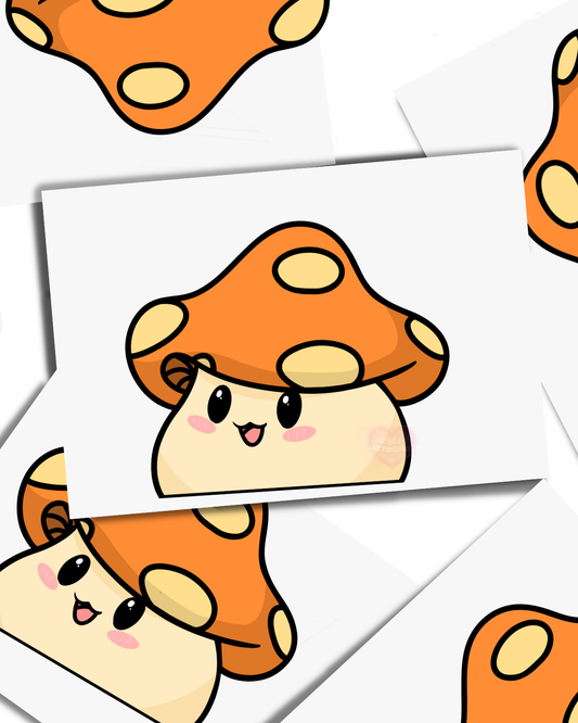 Mushroom - Vinyl Peeker Sticker