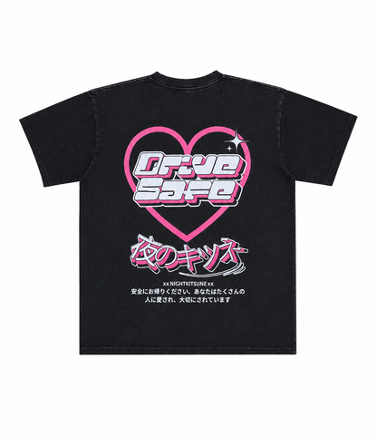 Drive Safe Heart Logo Pink - Short Sleeve T
