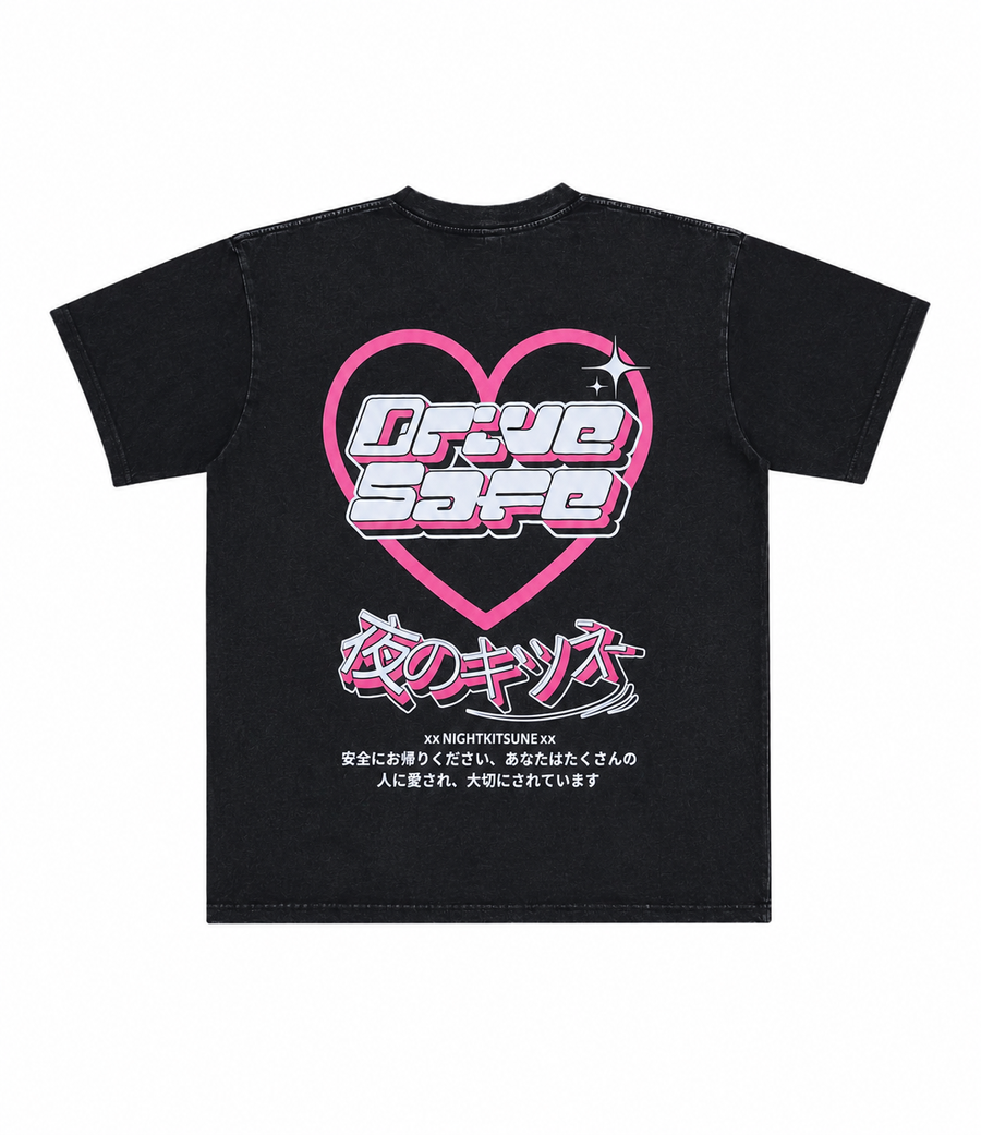 Drive Safe Heart Logo Pink - Short Sleeve T