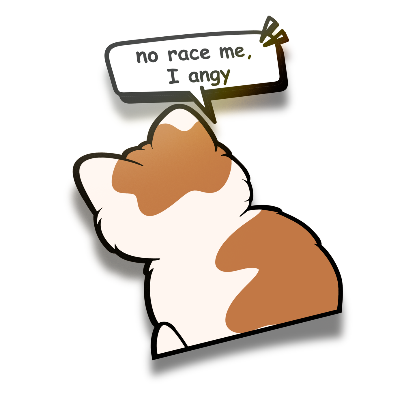 No race me I angy - Vinyl Peeker Sticker