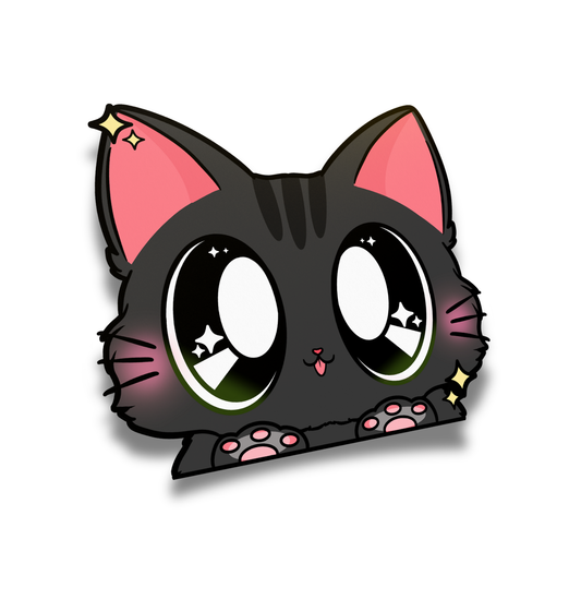 Black Kitty : Vinyl Peeker Sticker