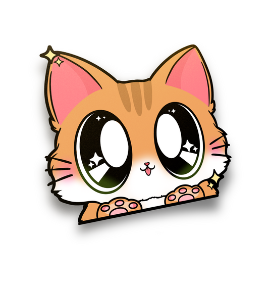Orange Kitty : Vinyl Peeker Sticker
