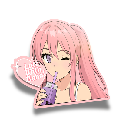 Late With Boba : Vinyl Peeker Sticker