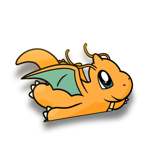 Orange Dragon : Vinyl Peeker Sticker