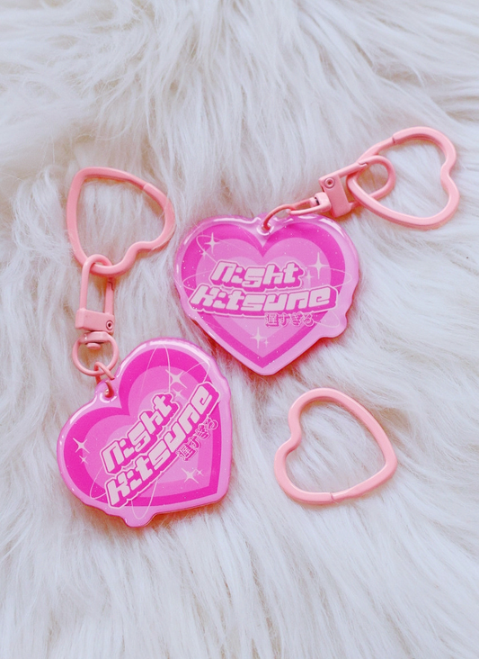 NightKitsune y2k Heart  : Acrylic Keychain