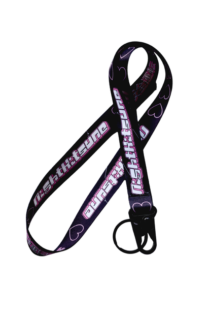 Y2K Kitsune Black & Pink  - Lanyard