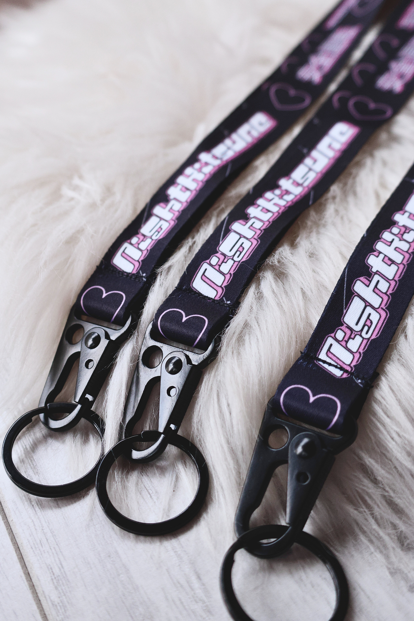 Y2K Kitsune Black & Pink  - Lanyard