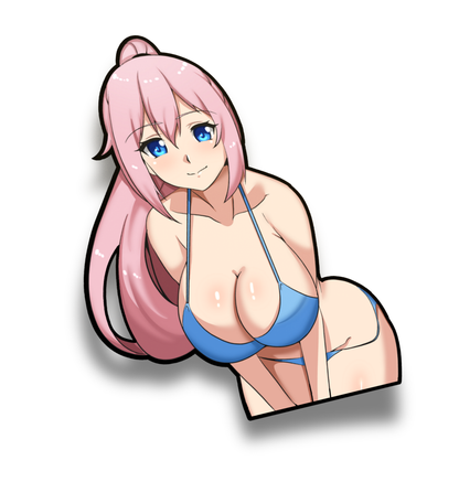 Summer Anime Waifu - Peeker Sticker
