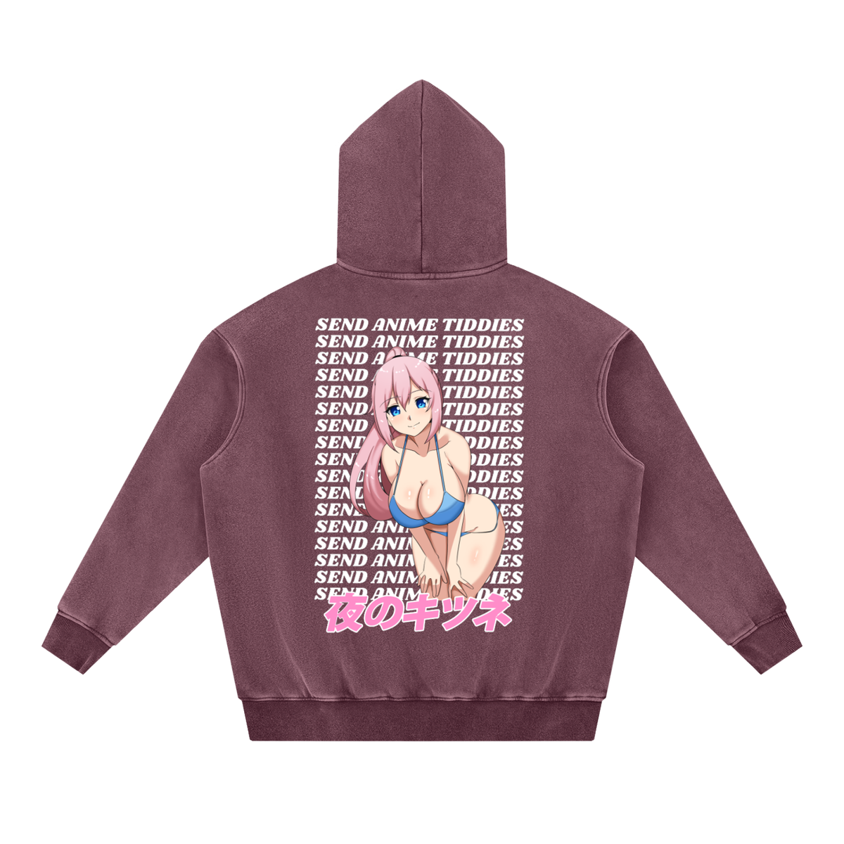 Send Anime Tiddies - Grunge Oversize Hoodie