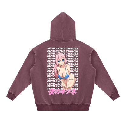 Send Anime Tiddies - Grunge Oversize Hoodie