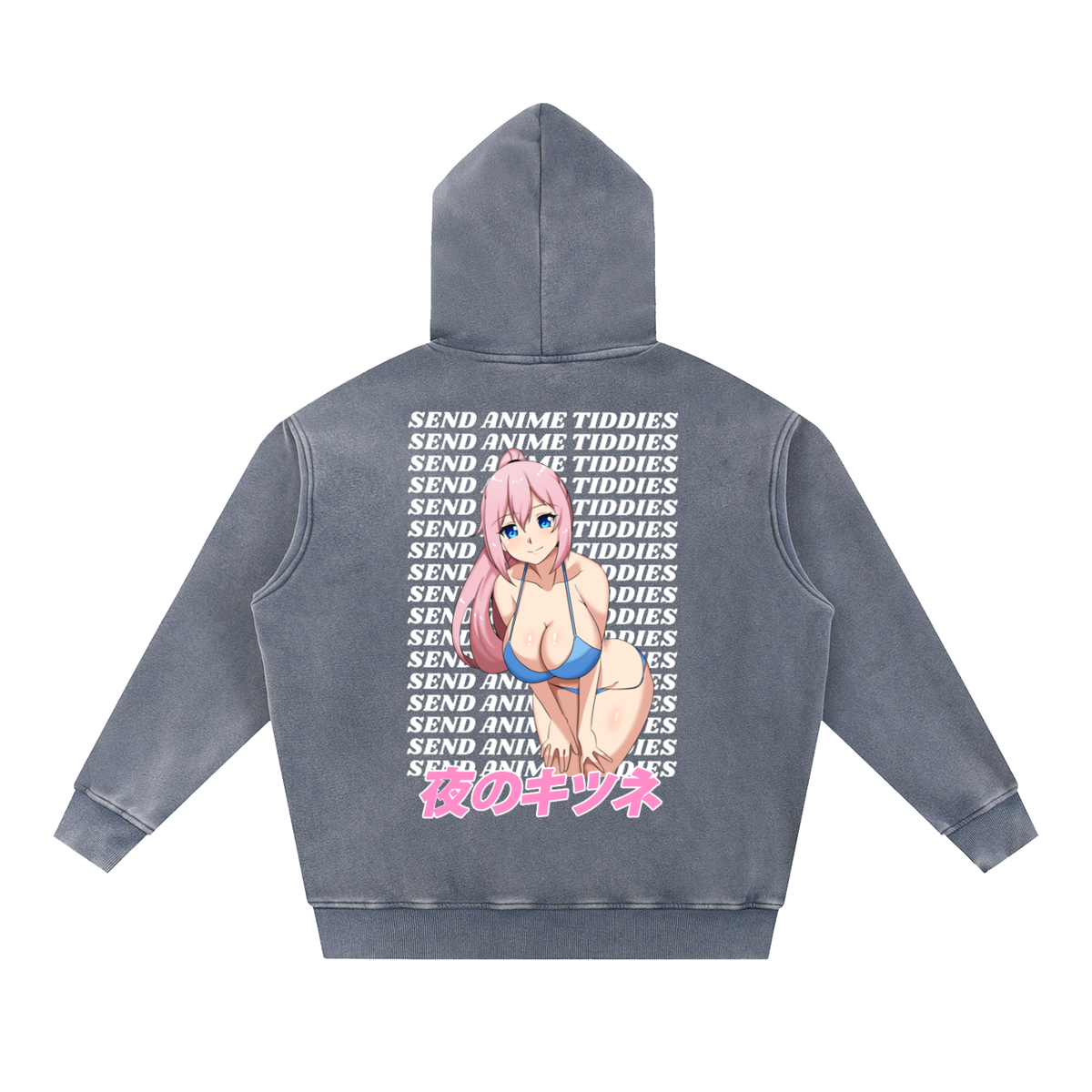 Send Anime Tiddies - Grunge Oversize Hoodie
