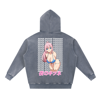 Send Anime Tiddies - Grunge Oversize Hoodie