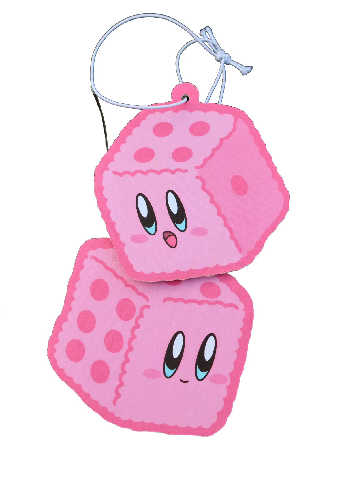 Pink Fuzzy Dice  - Air Freshener 2 Pack! - remove_bg