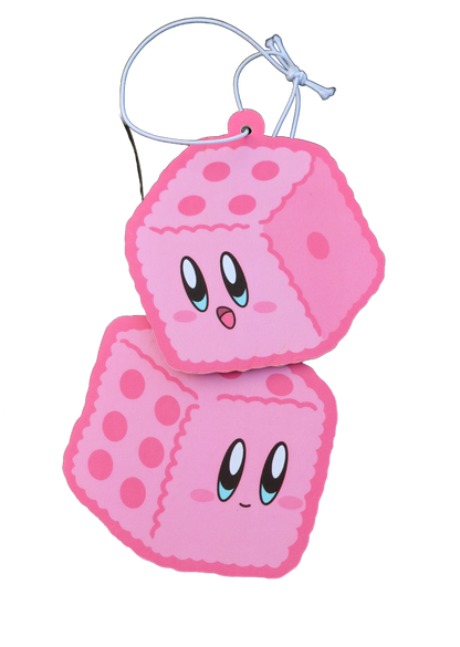 Pink Fuzzy Dice  - Air Freshener 2 Pack! - remove_bg