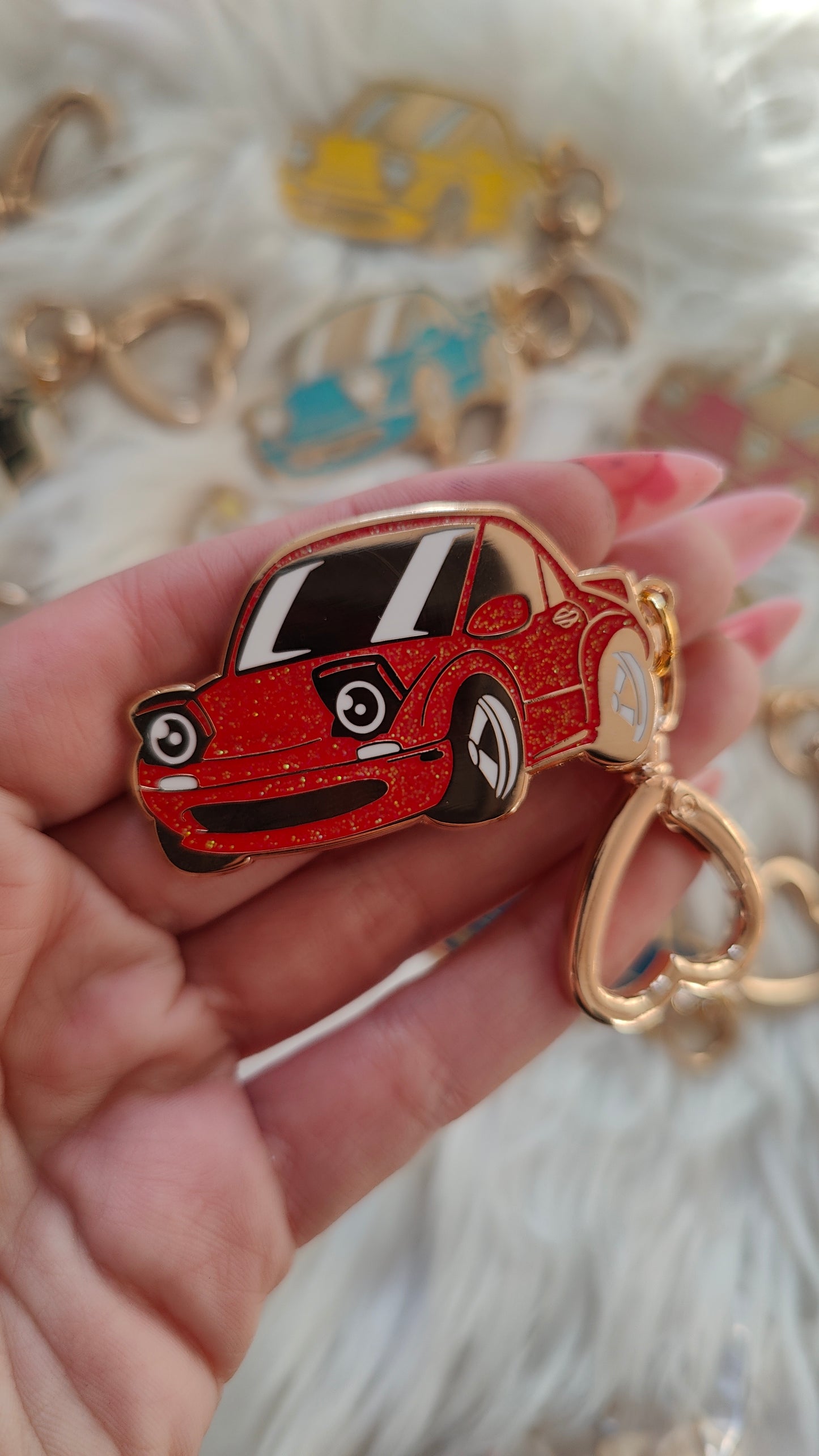 Miata : Glitter Metal Keychain