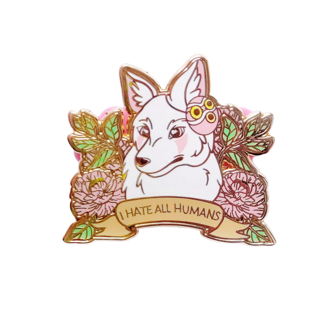 I Hate All Humans Pink Variant - Wolf Hard Enamel Pin