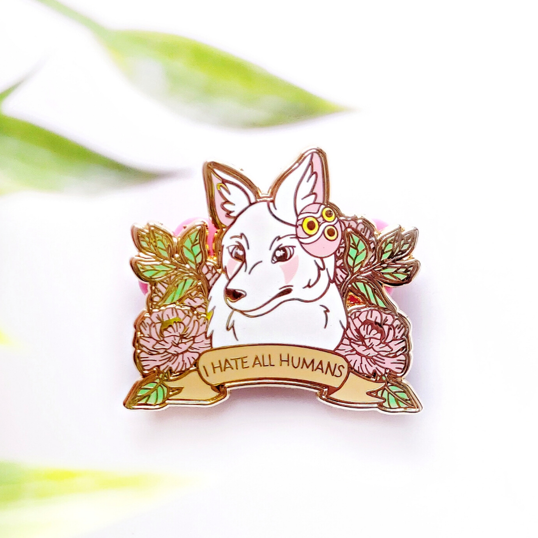 I Hate All Humans Pink Variant - Wolf Hard Enamel Pin