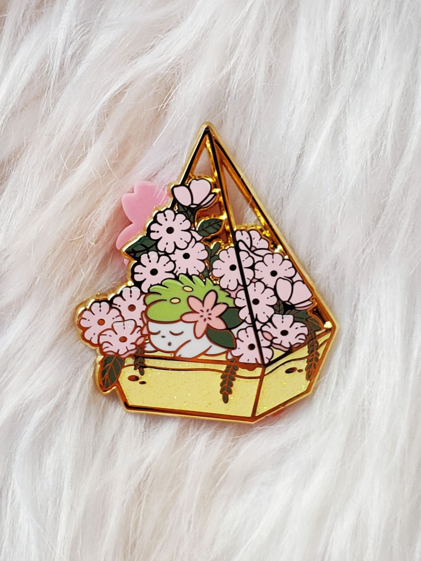 Sleeping Shaymin Terrarium V2 - Hard Enamel Pin