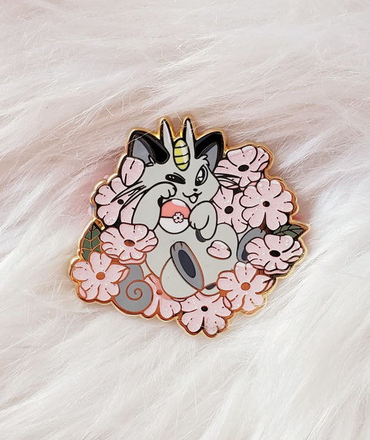 Alolan Kitty In Blossoms - Hard Enamel Pin