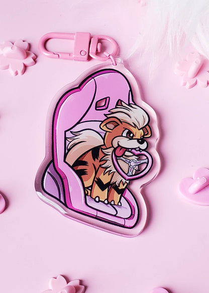 Car Ride Pup!  : Acrylic Keychain