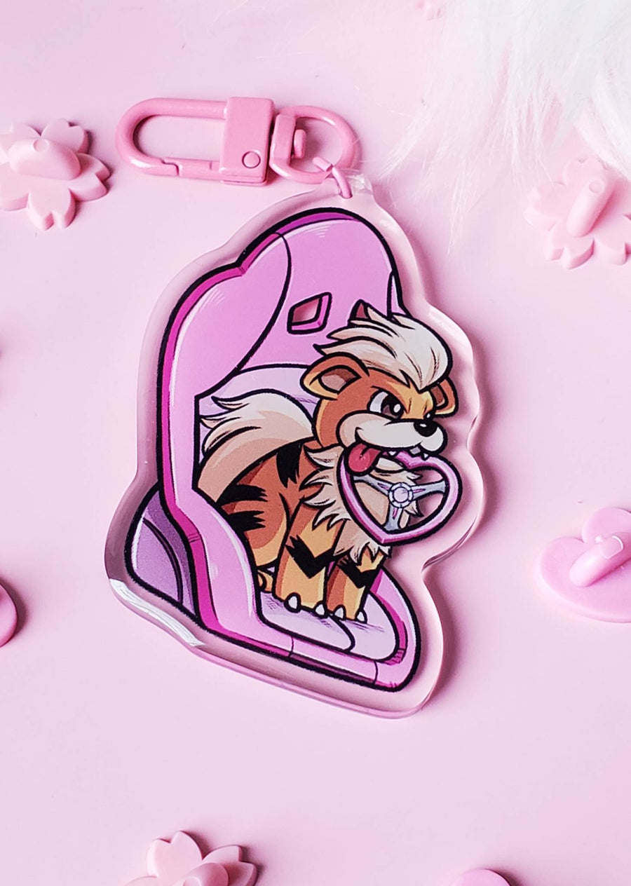 Car Ride Pup!  : Acrylic Keychain