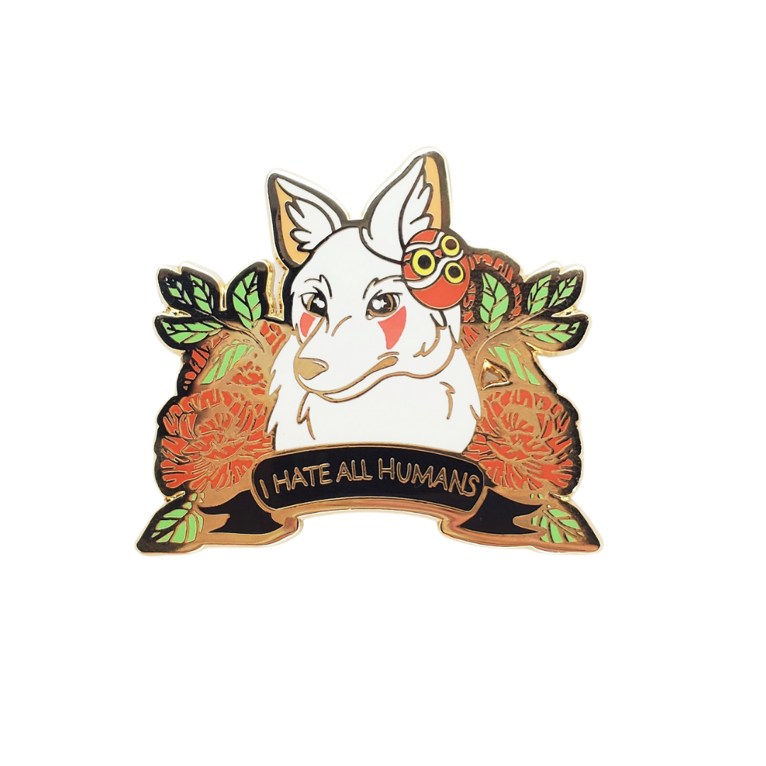 I Hate All Humans - Wolf Hard Enamel Pin