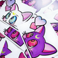I think Im In Love Moon Kitty - Holographic Vinyl Peeker Sticker